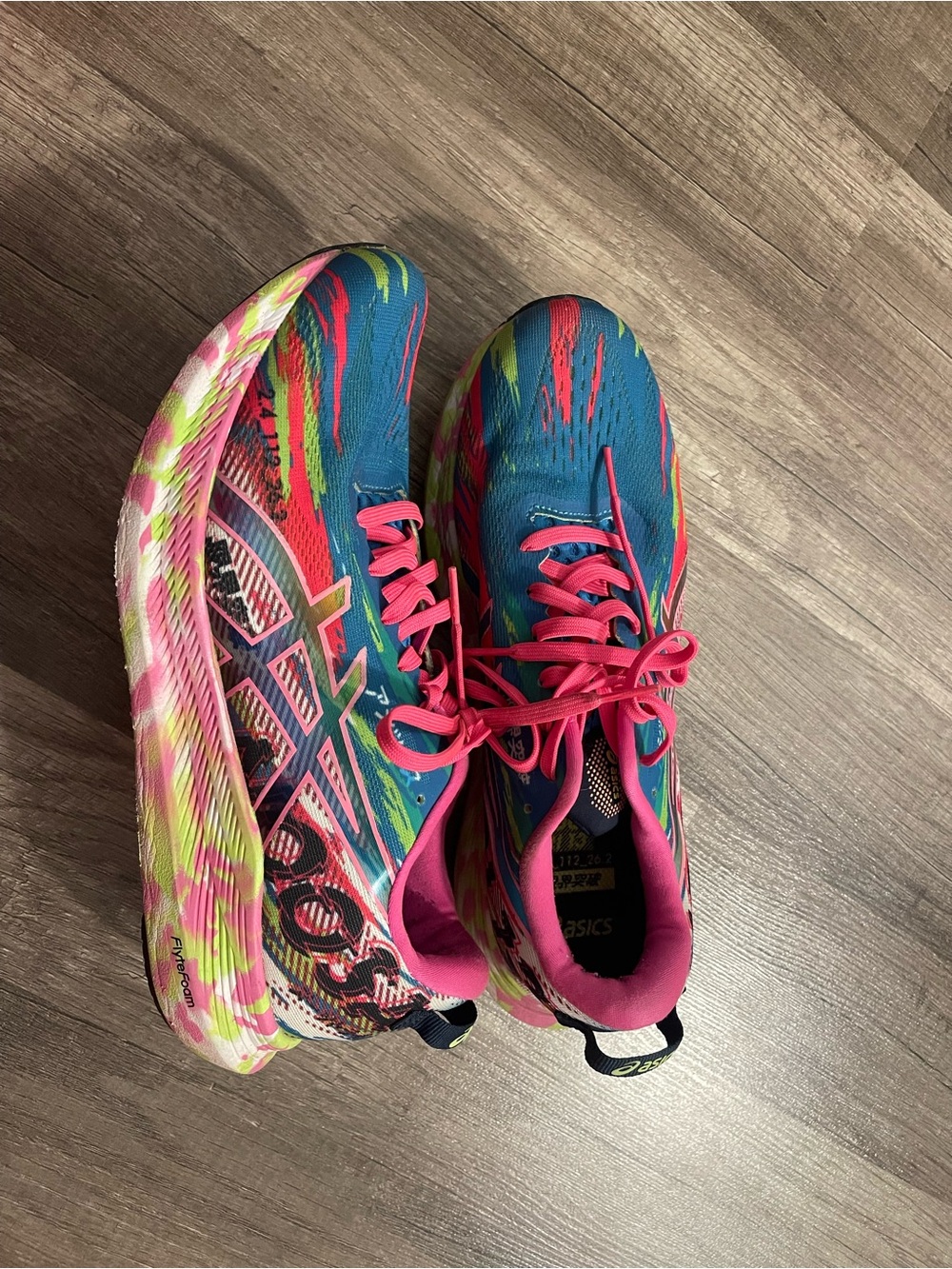 Asics Women's Blue with Pink & Neon Multi Athletic Running Shoes
